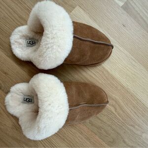 UGG Brown and Cream Cozy Slippers